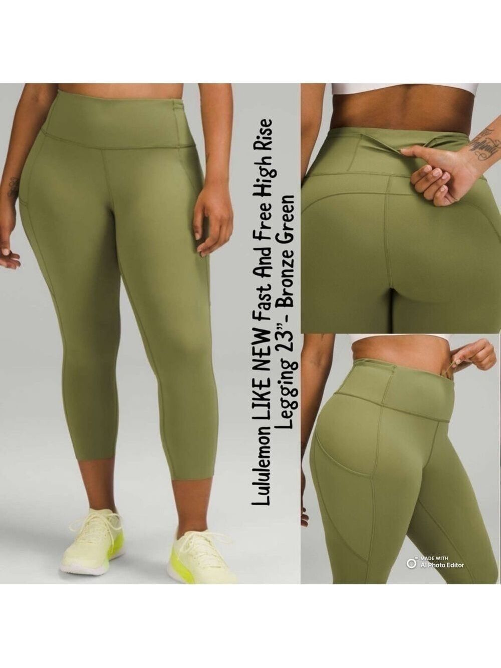 Lululemon Fast and Free High-Rise Crop 23"- Like New condition
